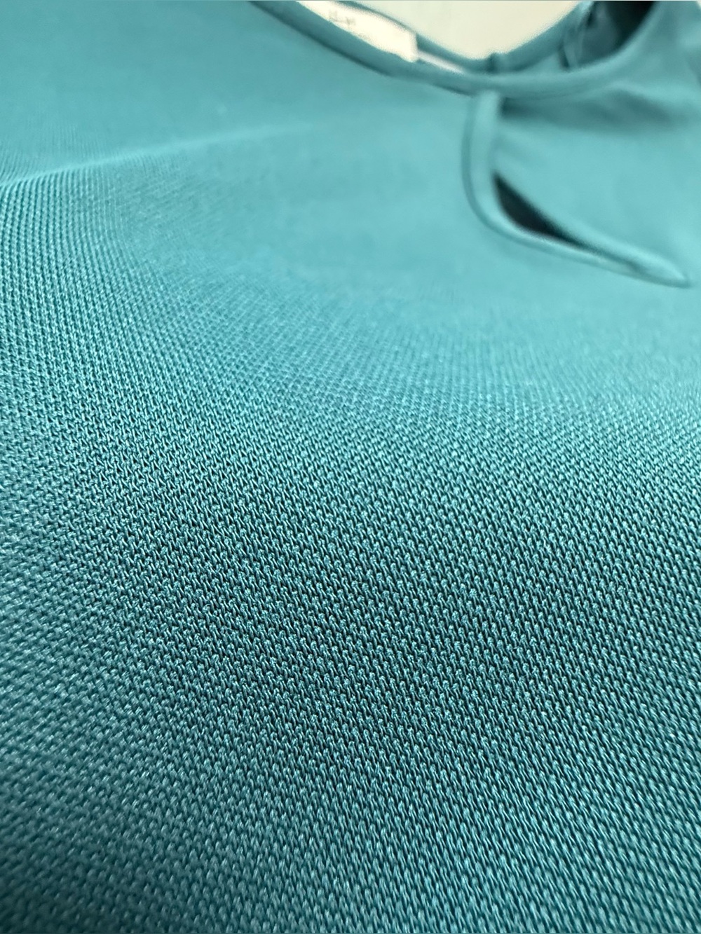 H by Halston Teal Keyhole Ruched Shoulder Long Sleeve Blouse - Size M - Picture 5 of 13